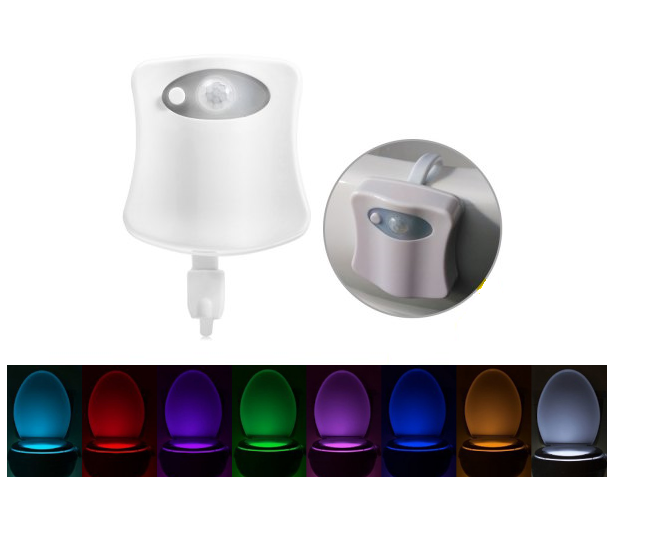 SHOP-STORY - 8 Couleurs Lampe de Toilette Lumineux LED Lumière Multicolore  d'éclairage de Cuvette des WC - Cdiscount Maison